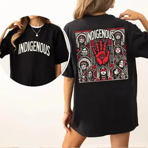Indigenous Graphic Tee, Native American Pride Shirt, Tribal Heritage T-Shirt, Fashion Cotton Streetwear, Full Colors, For Men, For Women