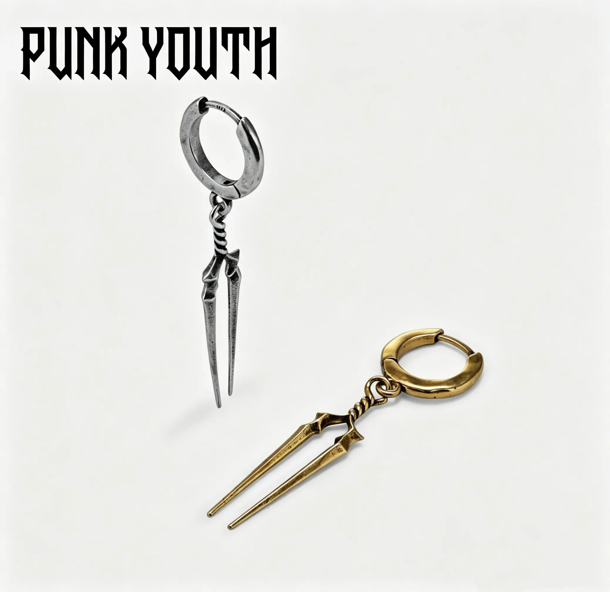 925 sterling silver post LONGINUS TWIN SPEAR EARRINGS