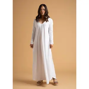 Be Clever Duo Dress - White, Sustainable & Reversible, Organic Cotton Slub Jersey, Casual & Fun, Side Slits, Made in USA