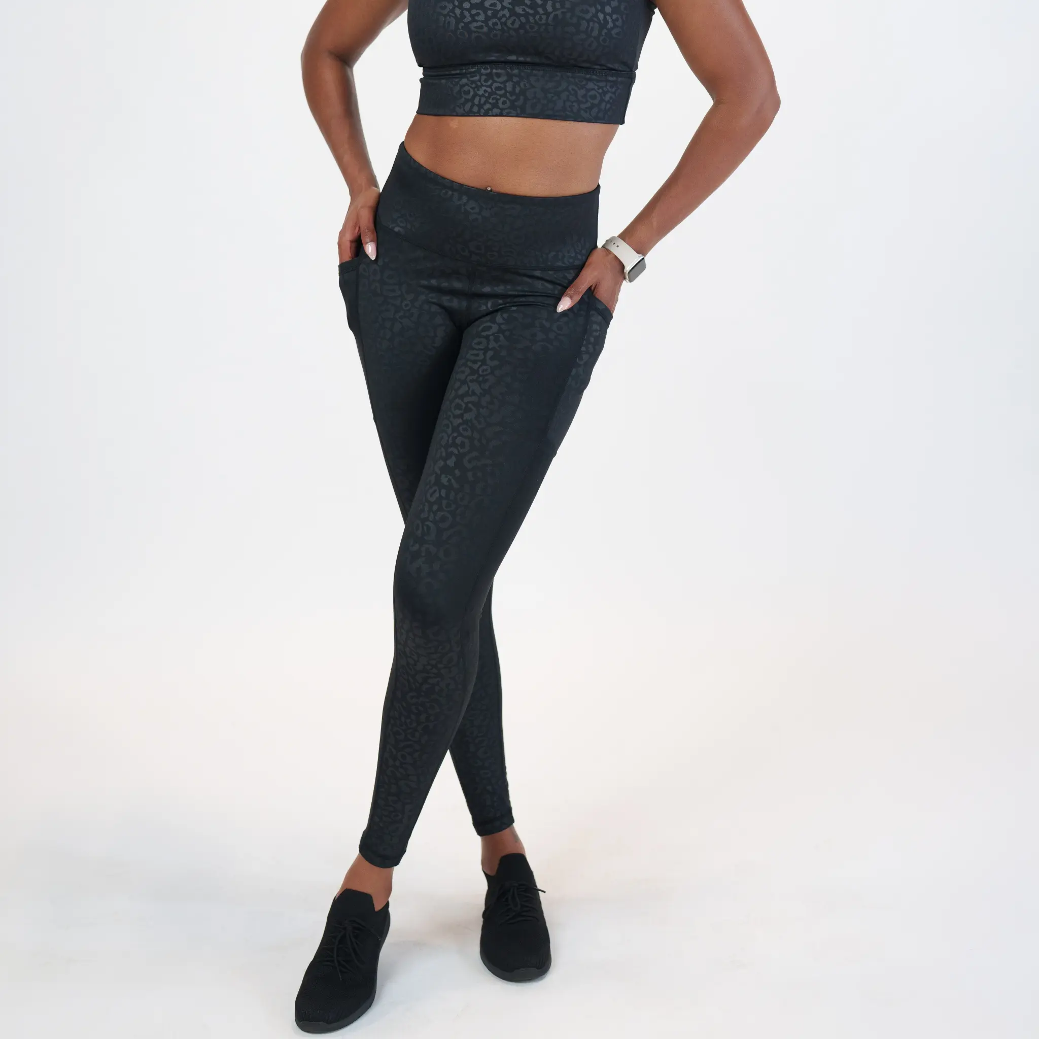 CVG Women's High Waist Black Leopard Print Squat-Proof Leggings with Pockets, True Fit, Capri & Cropped Options for Yoga CVG Women's High Waist Black Leopard Print Squat-Proof Leggings with Pockets, True Fit, Capri & Cropped Options for Yoga