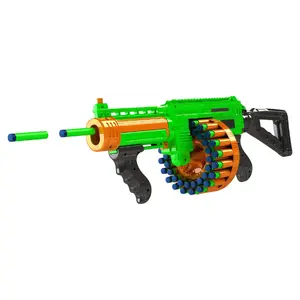 Villainator Pump-Action Super-Drum Foam Dart Blaster, Compatible with NERF Foam Darts