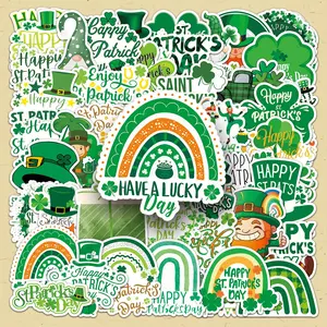 St Patrick's Day Themed Sticker, 100pcs/set Repeat St Patrick's Day Decorative Sticker, DIY Decorative Sticker for Scrapbooking & Journal Making, Funny Stickers, Sticker Collage Pack, Sticker Packs