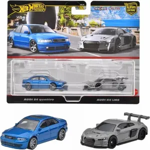 Hot Wheels Premium Car Culture Twin 2 Pack Audi S4 Quattro & Audi R8 LMS Diecast Collectible