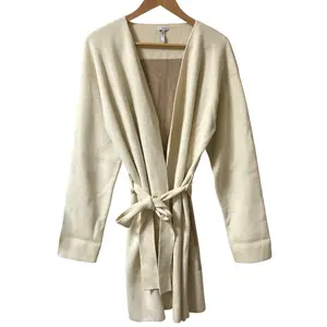 Pre-owned Loewe Cashmere Small Leather Goods Blend Long Knit Cardigan Coat