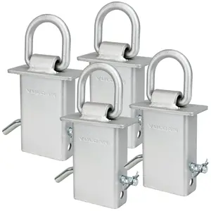 VULCAN Silver Stake Pocket D-Ring Assembly - 4 Pack Safety Lock Security Lock