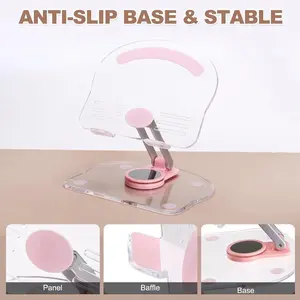 360 Degree Rotating Mobile Tablet Stand, Adjustable Tablet Holder-Adjustable Foldable Desktop Table Holder Base,Multi-Angle, Non-Slip Silicone Base,Portable iPad Stand for Desk, Tablet Mount, Tablet Bracket, Compact, Swivel Stand, Tablet Accessories