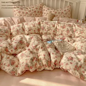 3-Piece Farmhouse Floral Bedding Set, Soft Bedding Sets, Includes 1 duvet cover& 2 Pillowcases, Breathable Fabric, All-Season Use, Easy Care, Perfect Gift