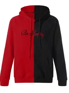 Men's Casual Fashion Colorblock Smiley Face Sweatshirt Long Sleeve Hooded Sporty Top, Spring & Fall Cross-Border Export Clothing, Casual Fitted Sweatshirt