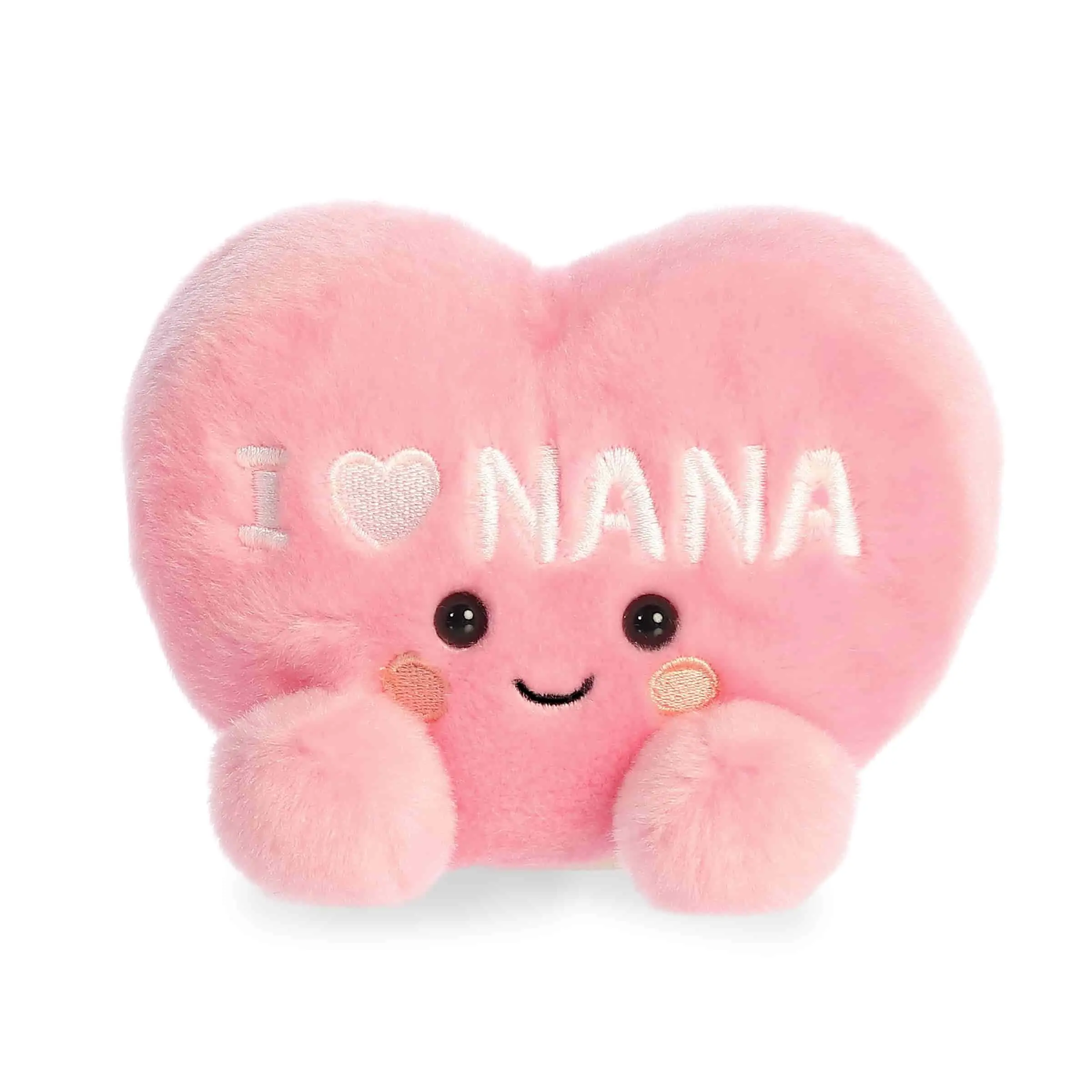 Palm Pals Adorable I Love Nana Heart 5 inch Pink Mini Soft Plush Collectable Stuffed Animal