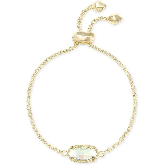 Kendra Scott Elaina Elegant Fashion Gold Adjustable Chain Bracelet for Adults, Made with Dichroic Glass, 4217716751, Any Occasion, No Warning Applicable