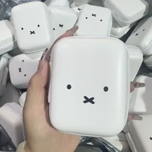 Miffy Headphone Bag Kawaii Girl Cartoon Cute Makeup Bag Hard Box Protect Accessories Small Portable Nail Art Storage Case Gift