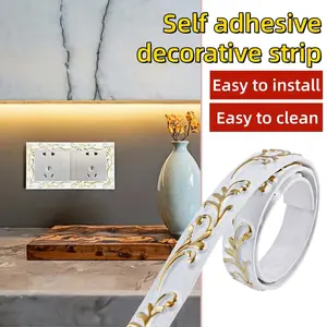 1pc 1m/39.37inch 3D PVC Self-Adhesive Decorative Soft Line Ceiling Decoration, Background Wall Molding Line, Wall Panel Molding, Home Decor