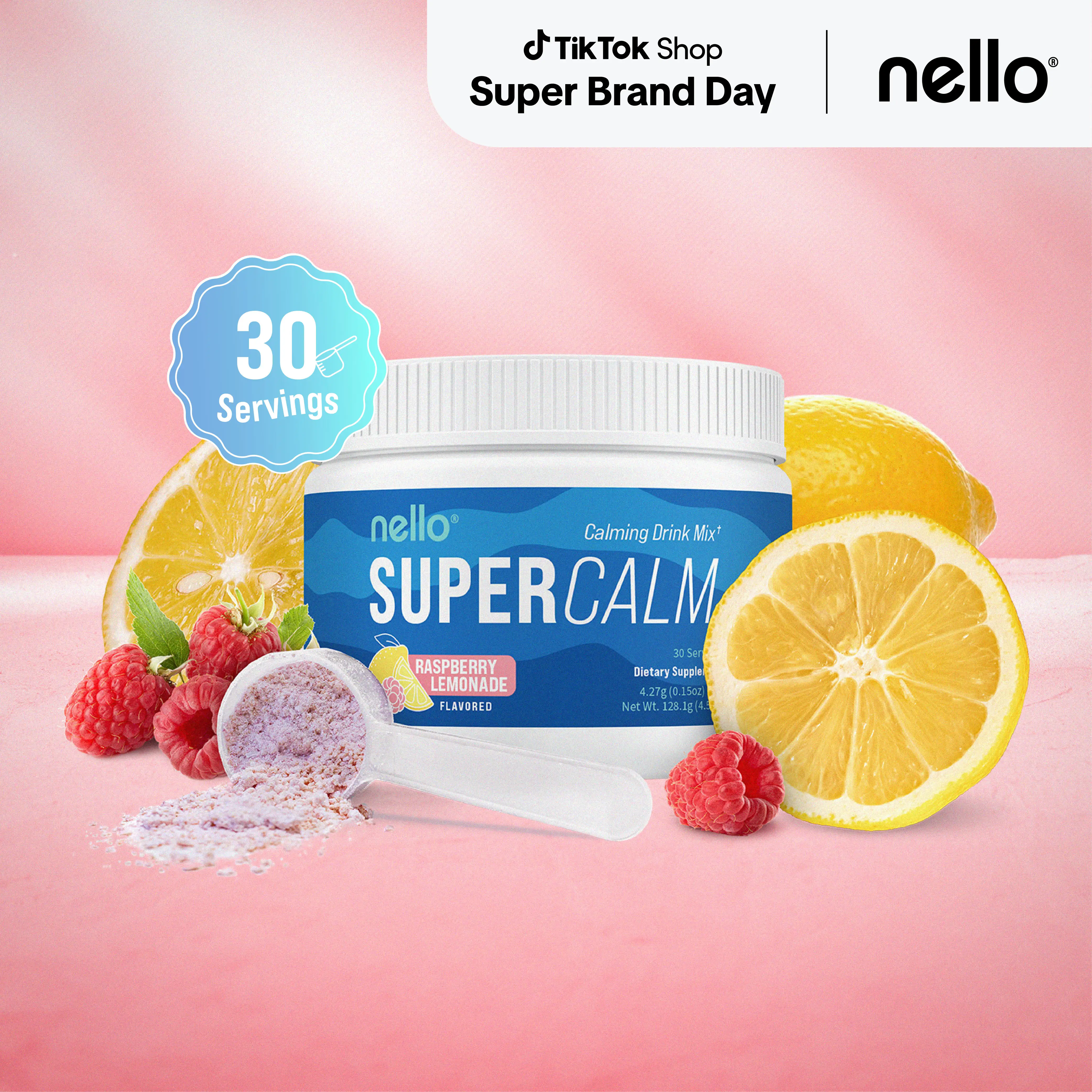 Nello Supercalm – Calming Drink Mix with KSM-66 Ashwagandha, Vitamin D3, Magnesium & L-Theanine – Supports Cortisol Balance, Mood & Sleep, Helps Manag