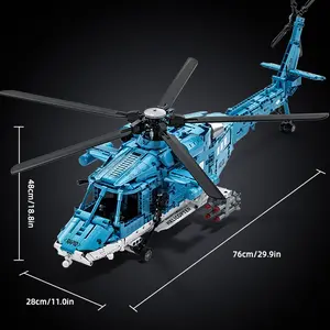 【1494pcs Power version】 J-20 Helicopter Building Block Assembly Creative Gift 【1494pcs Power version】 J-20 Helicopter Building Block Assembly Creative Gift