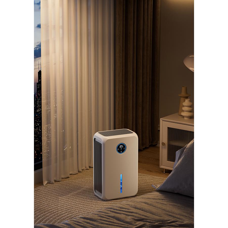 Smart Dehumidifier for Home, 2.6L Quiet Dehumidifier with LED Display, Auto Shut Off, Portable Dehumidifiers for Bedroom Bathroom RV Closet, Whisper-Quiet Operation