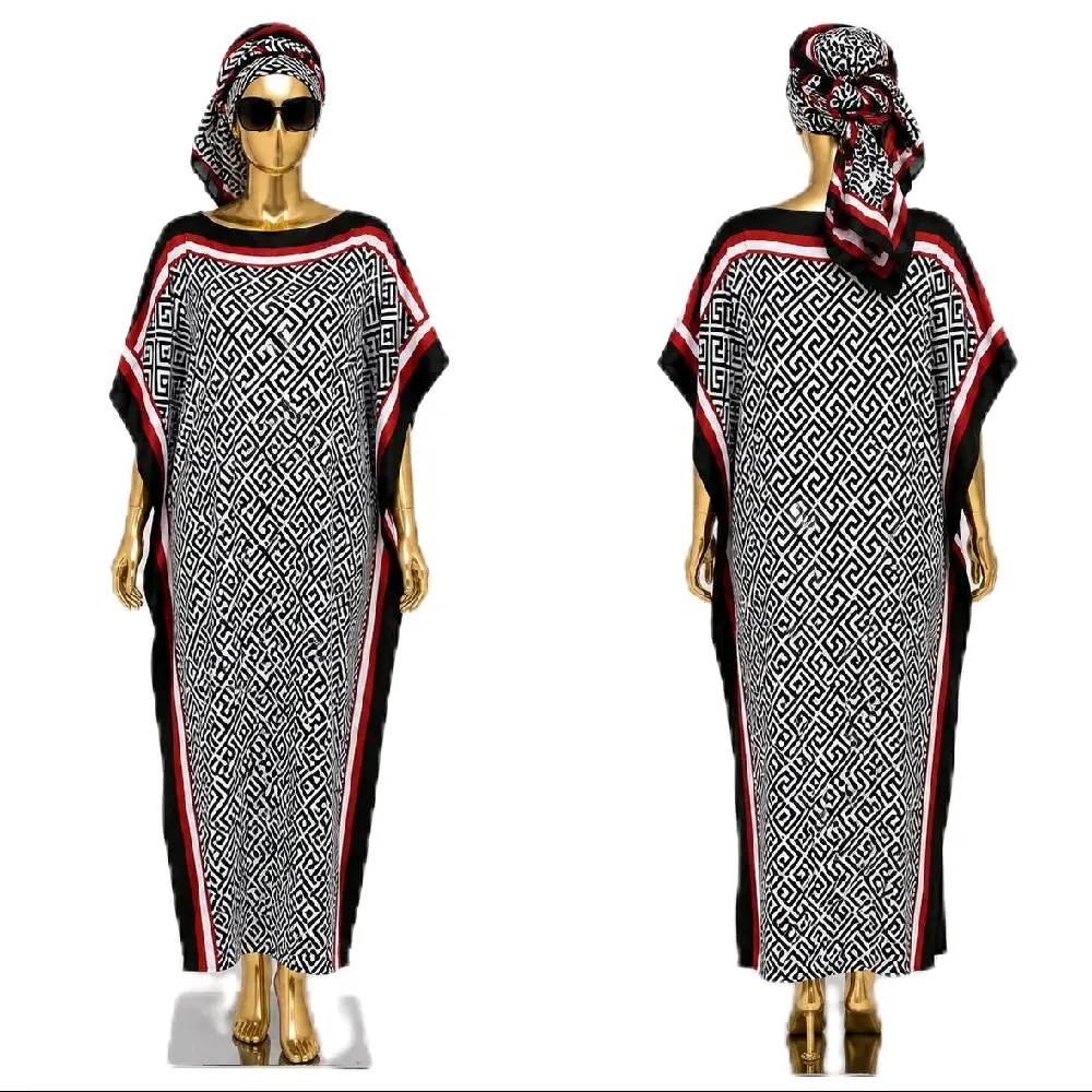 Ladies Luxury Summer vacation Beach Abaya with Headscarf one Size