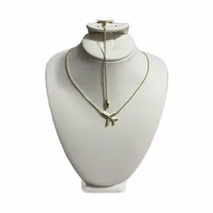 Amtiari Airplane Necklace & Bracelet – Adjustable, 14K Gold Plated, Waterproof, Lightweight