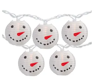 Northlight 10ct Snowman Paper Lantern Christm as Lights 8.5ft