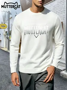 Muttercat Gradient Metal Logo Men's Knit Sweater
