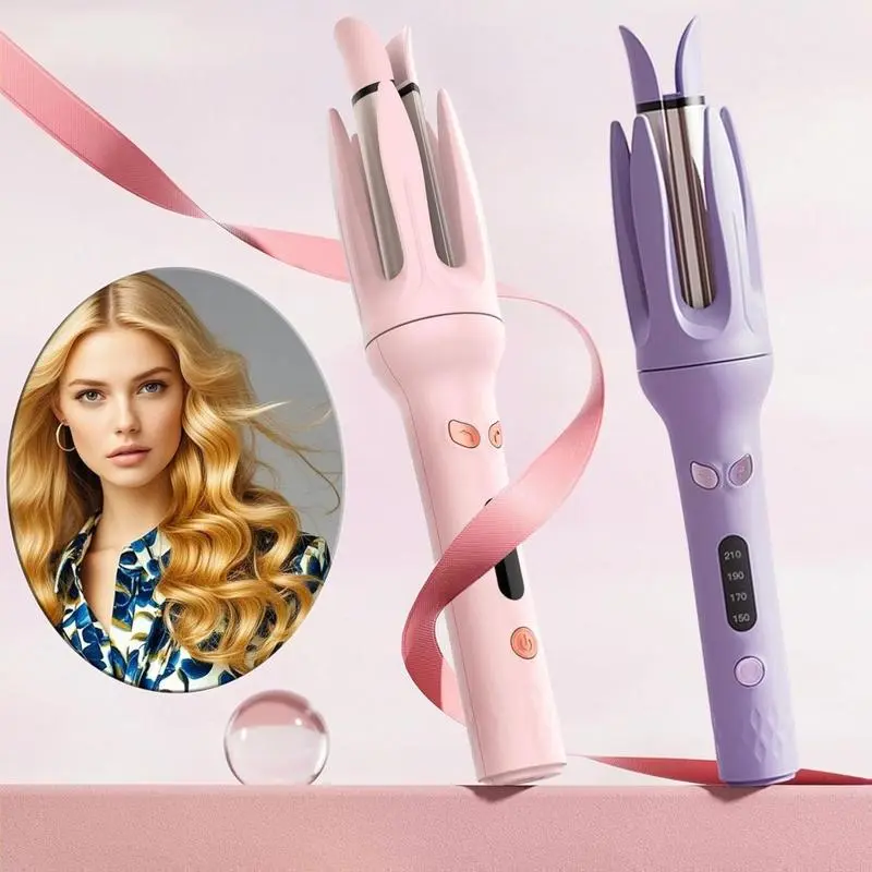 Electric Heated 28mm Hair Curler, ,4 Temps & Timer,Diameter 28mm ,Professional Long-lasting Electric Big Wave Hair Styling Tool for Beach Waves, Blitz Curler,Anti-Tangle Rotating Curling Wand for Hair Styling