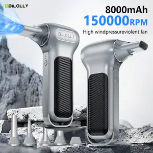 BiLOLLY Electric Air Duster Cordless Compressed Air Blower - 8000mAh Rechargeable Battery USB-C Turbo Jet Fan for Keyboard PC Computer Car Cleaning Outdoor Camping