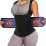 Women's Sauna Sweat Vest - Zipper Front Compression Shapewear with Tummy Control, Polyester Spandex Waist Trainer Tank Top for Gym Workouts, Activewear, Sports Clothes, Lady, Casual, Basic