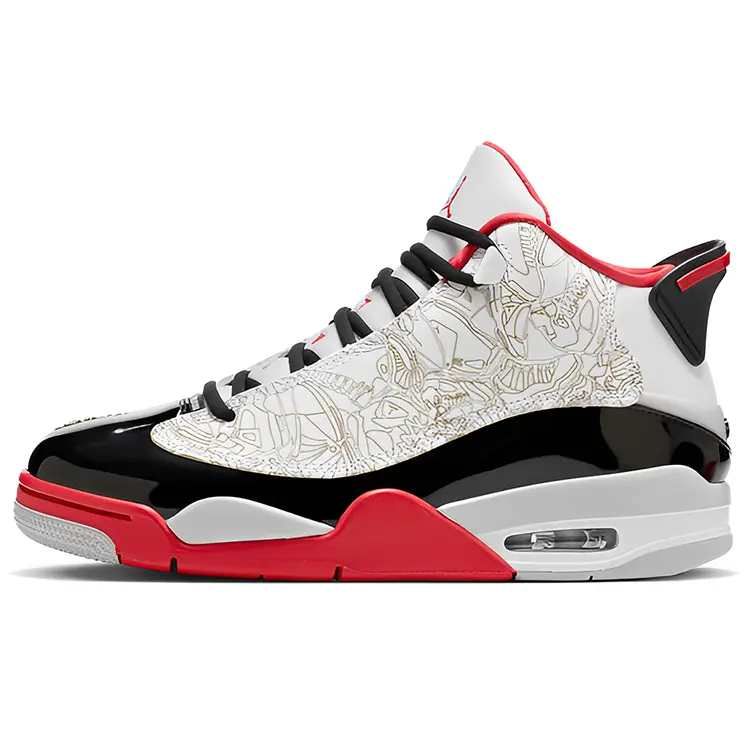 Jordan Air Dub Zero Varsity Red' 2022 Retro Mid Top Basketball Shoes Men's White Black 311046-160