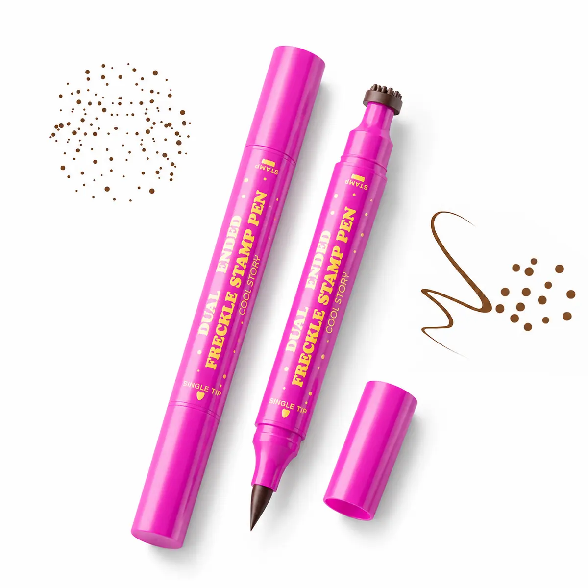 Waterproof Freckles Pen: Faux Freckle Stamp and Fine Tip Eyeliner for Realistic, Long-Lasting Freckles and Effortless Makeup, Perfect for Daily Wear and Cosplay, summervibes