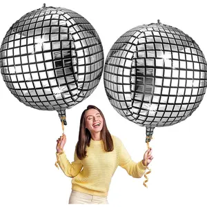 12 count 32 Inch  Disco Ball Balloons 70s Party Decorations 4d  Foil Disco Decor Party Decors and Supplies for Birthday Wedding Party Dance  Year  Shower