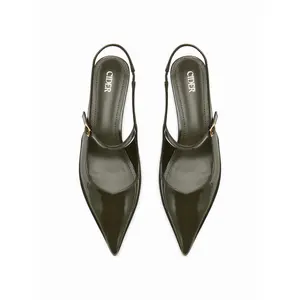 Cider POINTED TOE STRAPPY SLINGBACK KITTEN HEELS