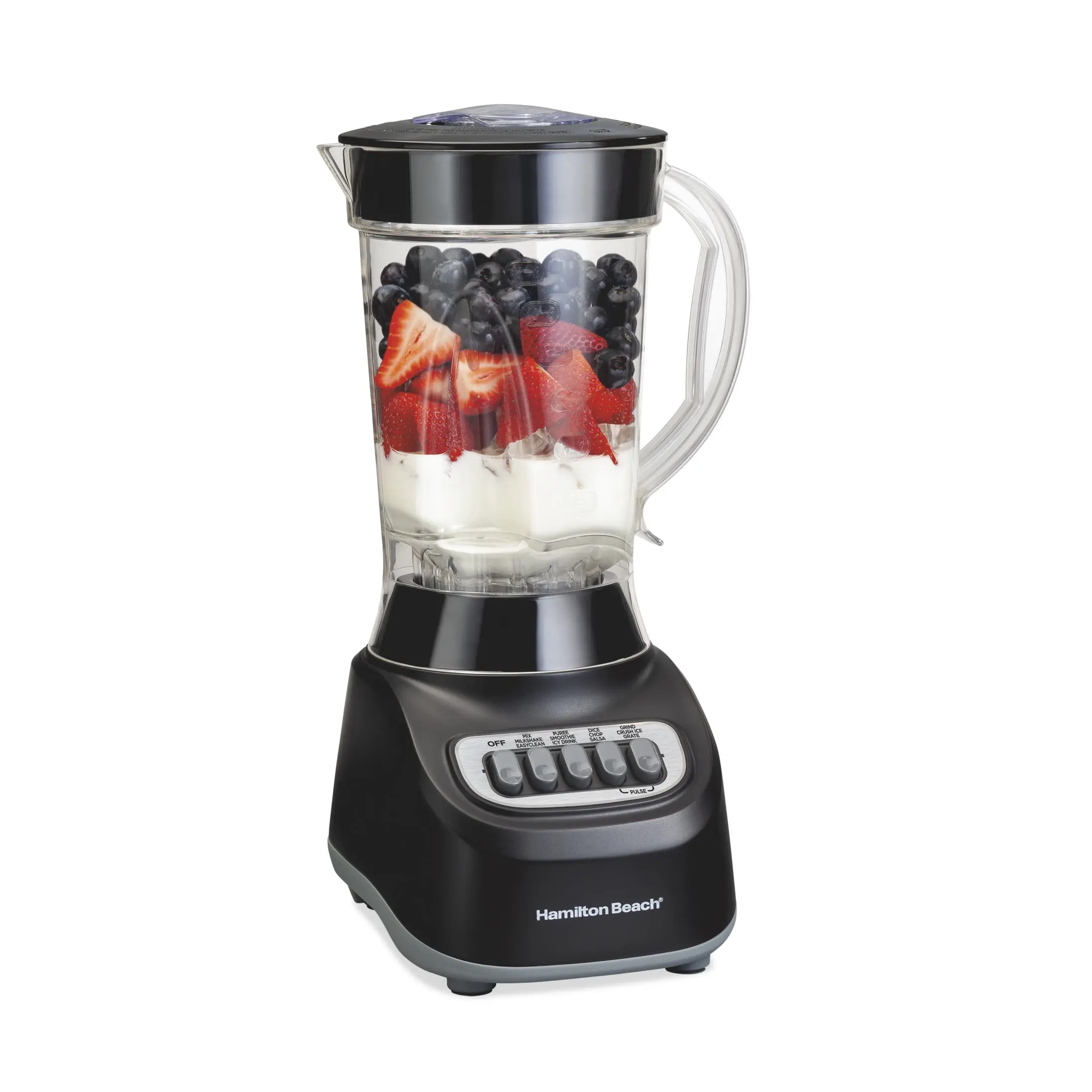 Hamilton Beach Smoothie Blender, 48 oz BPA-Free Jar 650 W 12-Function Countertop Blender for Kitchen, Black