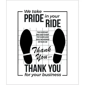 White Car Paper Floor Mats : Disposable Floor Cars Auto Vehicles Automotive Mat Covers Protector Detailing Detail Wash Temporary Sticky 16x20inch (100)
