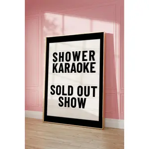 [UNFRAMED POSTER] Girly Bathroom Wall Art, Y2K Aesthetic Bathroom, Maximalist Preppy Poster, Shower Karaoke Wall Art, College Dorm Art, Sing In The Shower