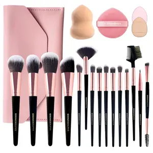 Makeup Brush 15Pcs Eye And Face Professional Makeup Brush Set, makeup brushes with lash comb, Makeup Brushes soft makeup brushes set, Eye Shadow Brush With Storage Bag and 5 beauty eggs