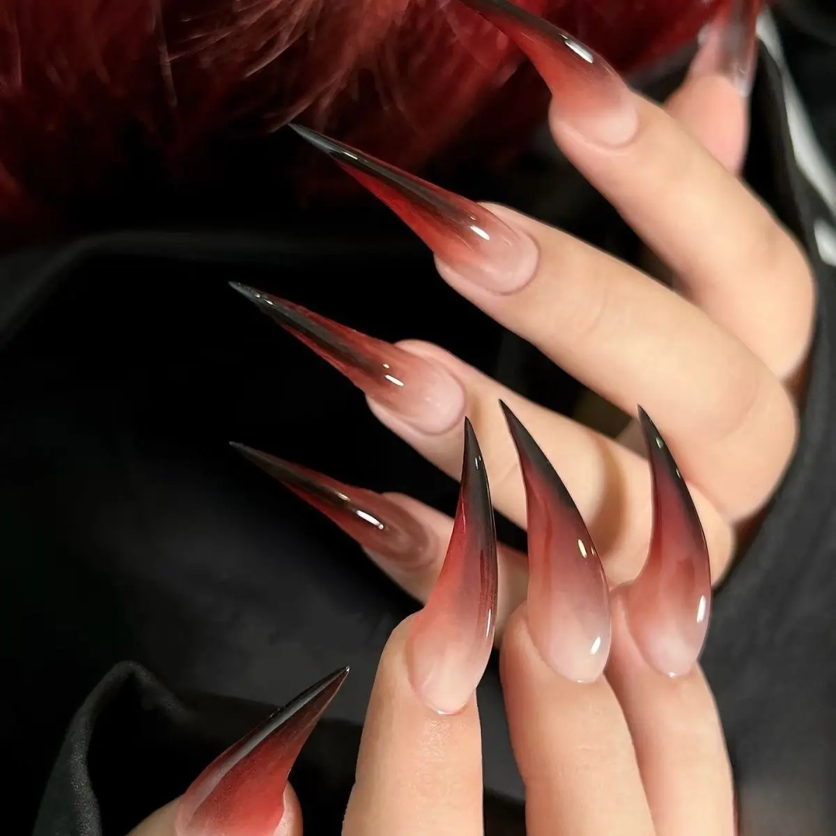 NailHex Lab | Halloween 10Pcs Handmade Claw Press On Nails | Alt Cosplay Gothic Long Medium Sharp Cat Eagle Nails | Multiple Colros for Women