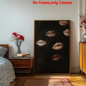 1pc, wall art, vintage poster, glossy lips aesthetic print, moody makeup poster, bedroom aesthetic, living room decor, apartment decor, housewarming gift, unframed