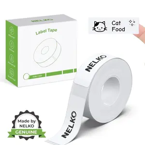 Nelko Genuine P21 Label Maker Tape, 14X40Mm (0.55"X1.57"), Standard Laminated Th