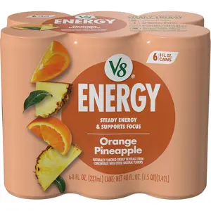 Energy Orange Pineapple Energy Drink, 8 fl oz Can (6 Pack)