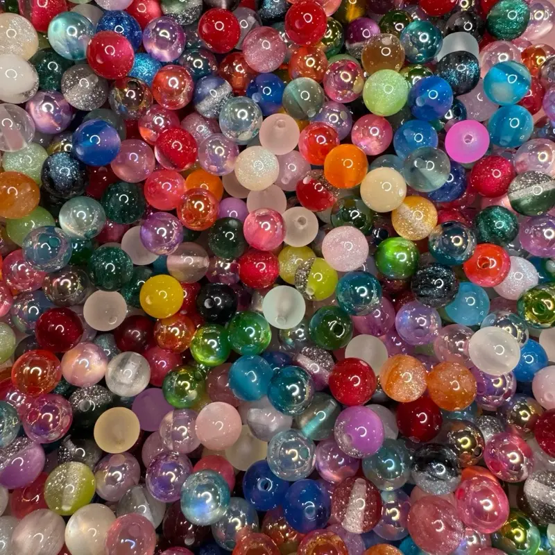 L12mm Round Beads Spacer Mix, Mix Colors, Multiple Pieces