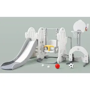 GAOMON 7-in-1 Toddler Playground Set – Adjustable Swing, Freestanding Slide, Basketball Hoop, Climber, Ring Toss, Soccer, Golf – Indoor Outdoor Cactus Playset for Kids Ages 1-3