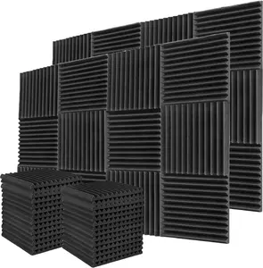 24/48/96 Pack Soundproofing Foam Panels, Ideal for Home Theater and Studio, Flame Retardant Protection Design,Reduce Echoes and Noise, Home Decor, Decorative Sticker for Home,1