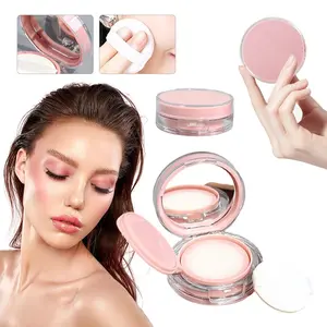 1pc Refillable Cosmetic Container Kit, Cosmetic Dispensing Box - with Mirror and Powder Puff, Sample Container for Liquid Foundation BB Cream, Portable Flip-top Air Cushion Case, Daily Makeup Use, Travel Essential
