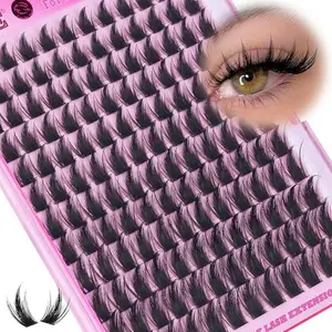 ALICE Manga Lash Clusters Wispy Cluster Eyelash Extensions with Spikes Anime Natural Eyelash Clusters Individual Lashes DIY at Home (144pcs/10-18mm/CD- Curly)