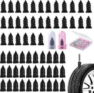 60 Pcs Tire Repair Screws, Tire Repair Rubber Nail, Screw in Tire Plugs,Quick Tool Tire Plugs, Self-Service Tire Repair Rubber Nail Kit for Patching Punctures in Vacuum Tires of Cars, Motorcycles (60)