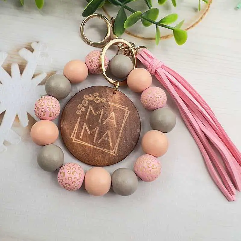 Unisex Keychain Wristlet, Boho Colorblock Beaded Round Tassel Key Ring, Cute Casual Everyday Keychain Accessory for Women, Beaded Tassel, Birthday, Wristlet Strap, Keychains For Women, Birthday‑Ready