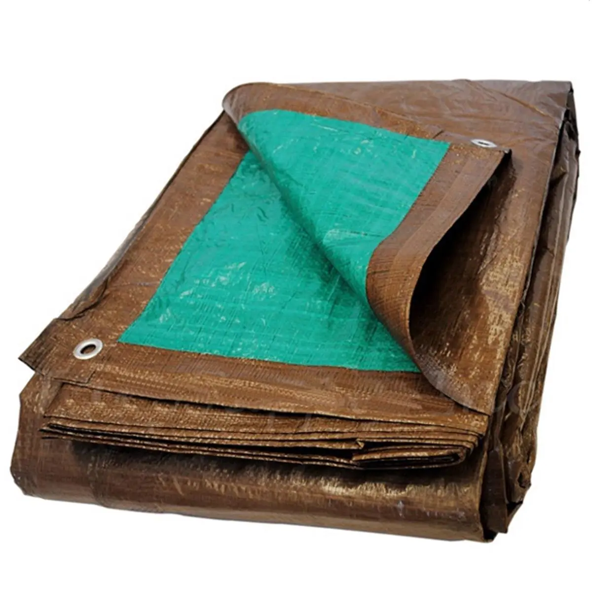 212 MAIN 8x10 ft Standard-Duty Poly Tarp, Reversible Brown & Green, Weatherproof with Rustproof Grommets for Camping, Portable Outdoor Equipment