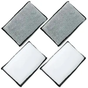 2-10Pcs Dual Sided Microfiber Sponge, Soft-Touch Oil-Absorbent Removable Washable Scrub Tool, Car Wash Accessories for Interior Detailing, Microfiber Cleaning Cloths & Car Detailing Products