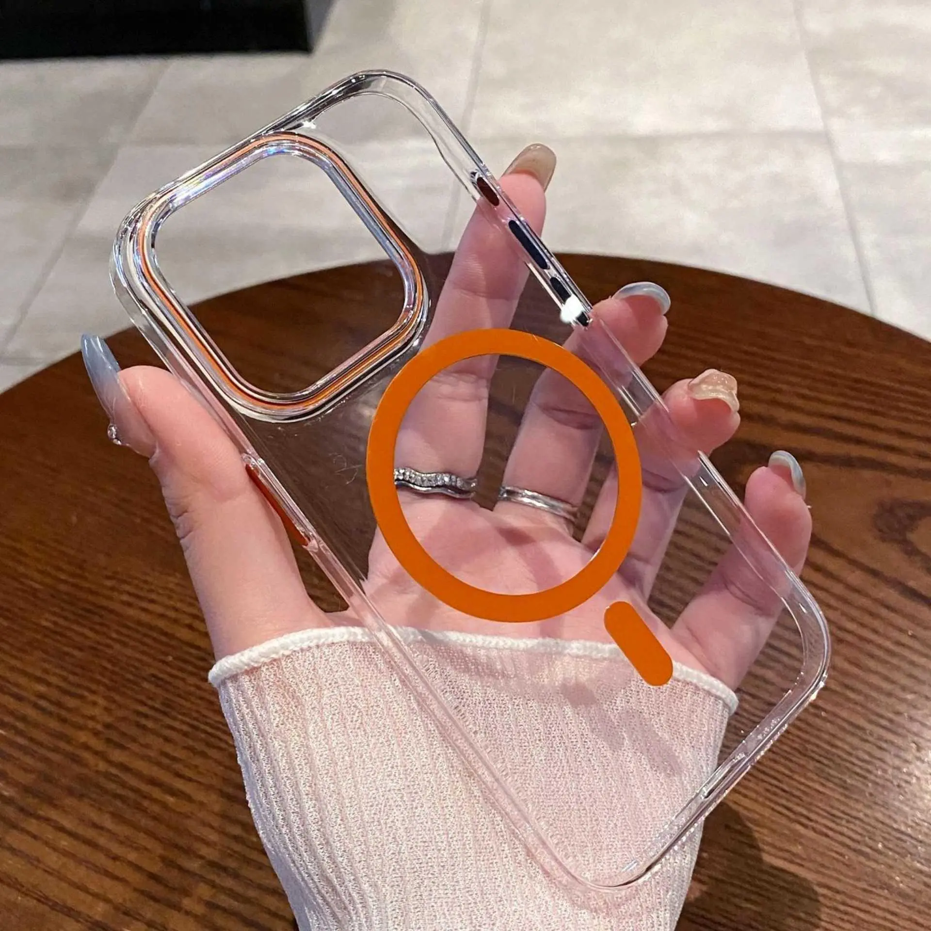 For iPhone 17 Pro Max Phone Case Minimalist Transparent Non-Yellowing Magnetic Charging For iPhone 16 Drop-Proof Hard Shell HNU34
