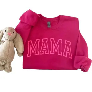 Neon Puff Pink Sweatshirt, Hot pink Mom, Mama Sweatshirt, Mothers Day Gift, Cool Mom, First Mothers Day Gift, Mom Life Shirt, New Mom Gift_36 Soft Womenswear