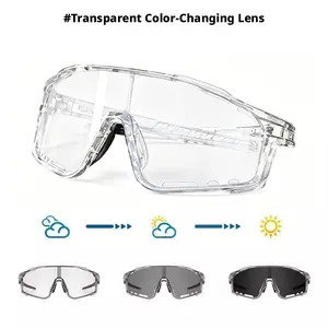 Photochromic Cycling Glasses for Men Women, UV400 Photochromic Sunglasses for Cycling, MTB, Running, Fishing, Baseball, Clear to Dark Bike Glasses, Riding Glasses with Photochromic Lenses